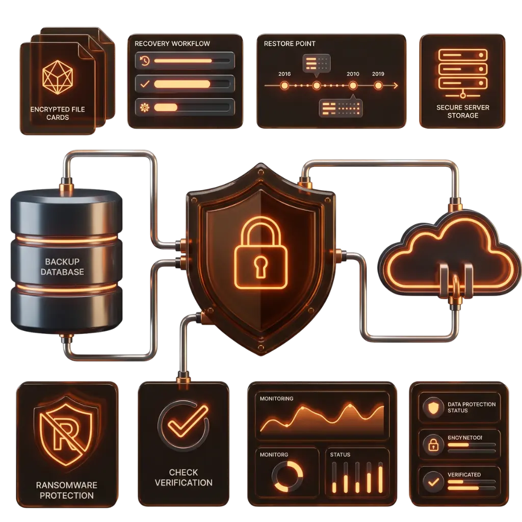 Backup - Datensicherheit von IT-Kayali für Firmen mit automatischen Backups Cloud NAS Smartphone Zugriff Backup Plänen und Datenwiederherstellung
