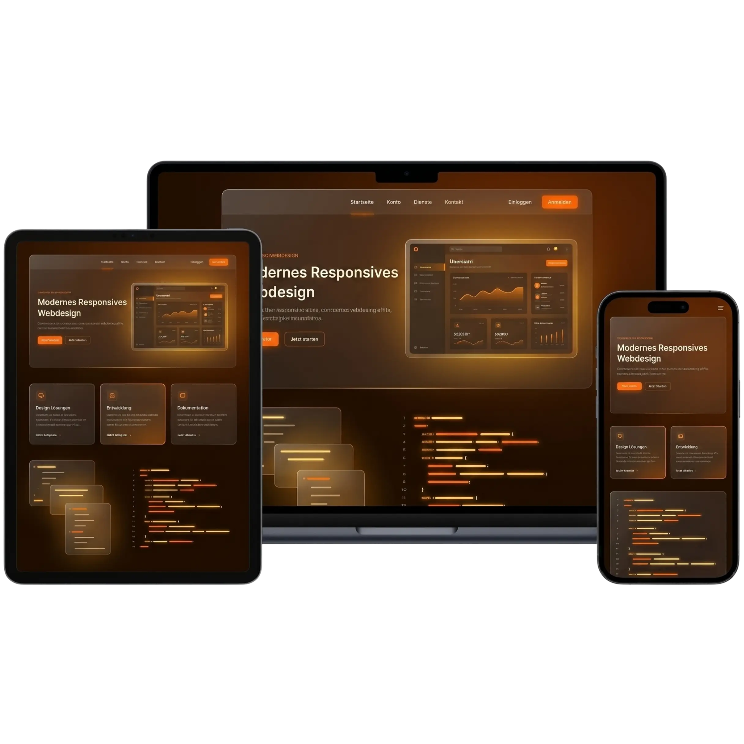 3D Webdesign SEO und responsive Geräte Illustration von IT-Kayali