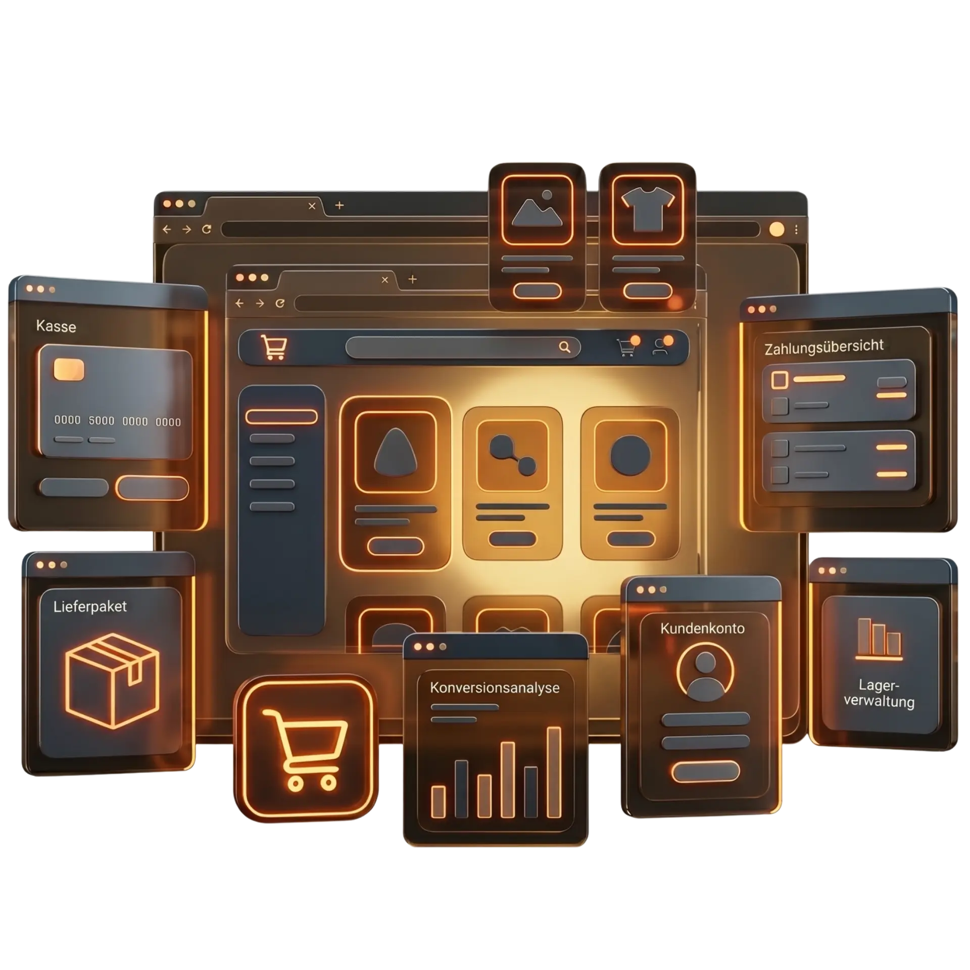 3D Onlineshop und E-Commerce Illustration von IT-Kayali