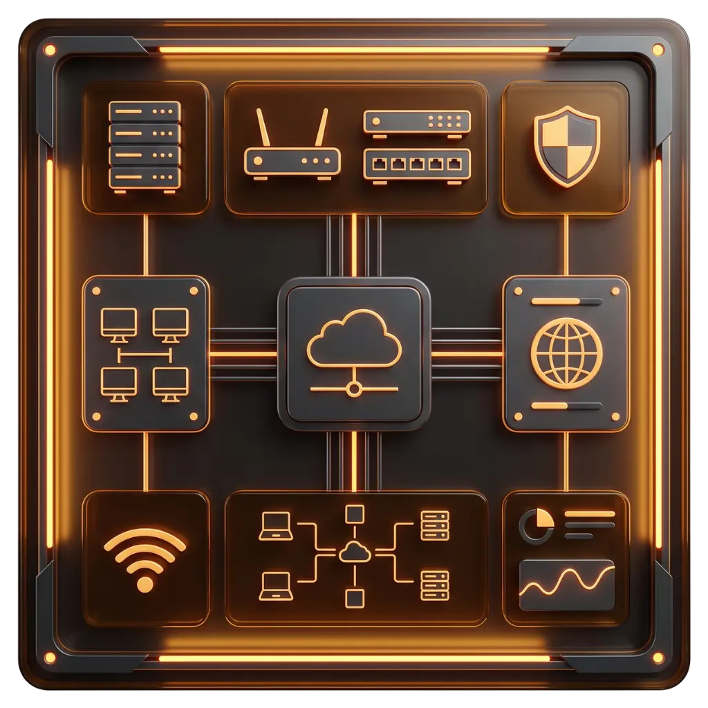 Netzwerk-Infrastruktur von IT-Kayali für Firmen mit LAN WLAN Firewall Server VPN und sicherer IT-Infrastruktur