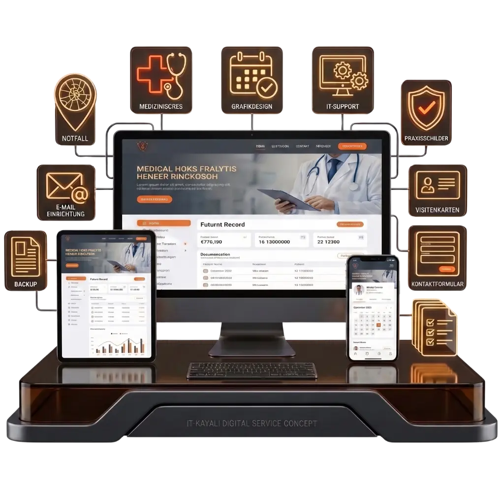 aerzte-praxen-muenster digital sichtbar machen mit Praxis Website SEO Local SEO Online Terminbuchung Patientenformular Google Unternehmensprofil Referenzen und IT-Support von IT-Kayali